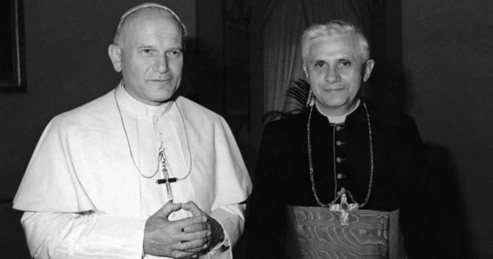 Pope John Paul II and then-Cardinal Ratzinger