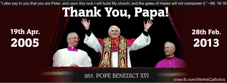 picture taken on Papa Bene's first day as Pope
